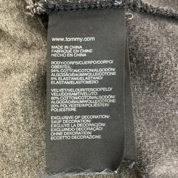 Tommy Hilfiger Striped Rugby Polo Dress Gray Navy Velour Accent Medium - Picture 7 of 7